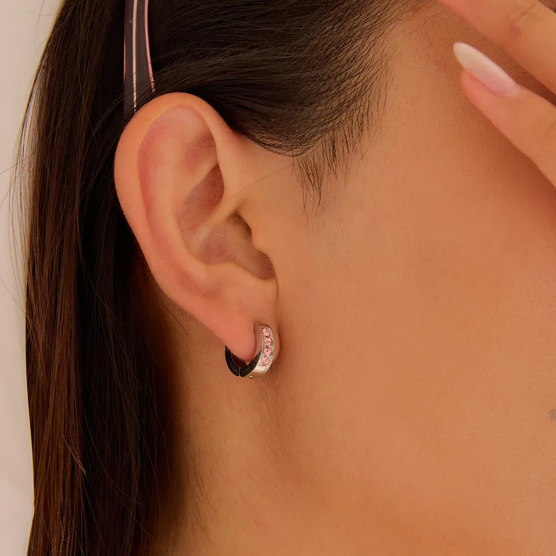 HUGGIE ZIRCONIA ROSA