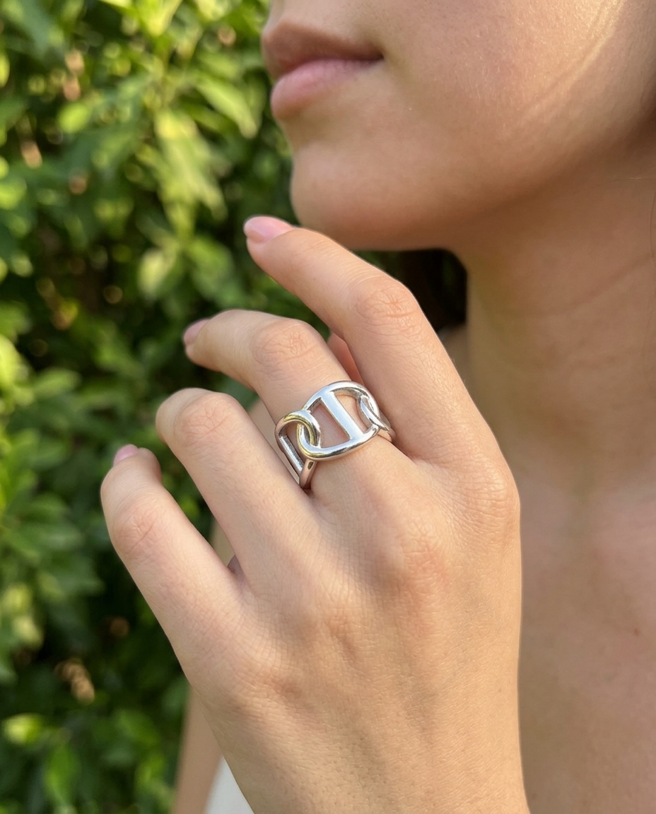 ANILLO ESLABON PLATA