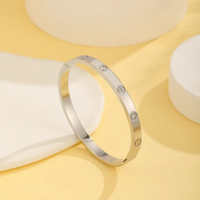 BRAZALETE ACERO CON ZIRCONIA PLATEADO