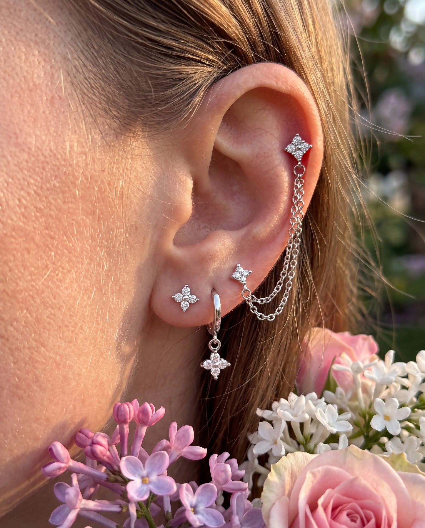 CONJUNTO TREBOL PLATA