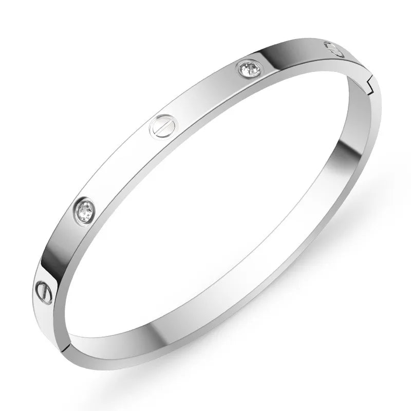 BRAZALETE ACERO CON ZIRCONIA PLATEADO