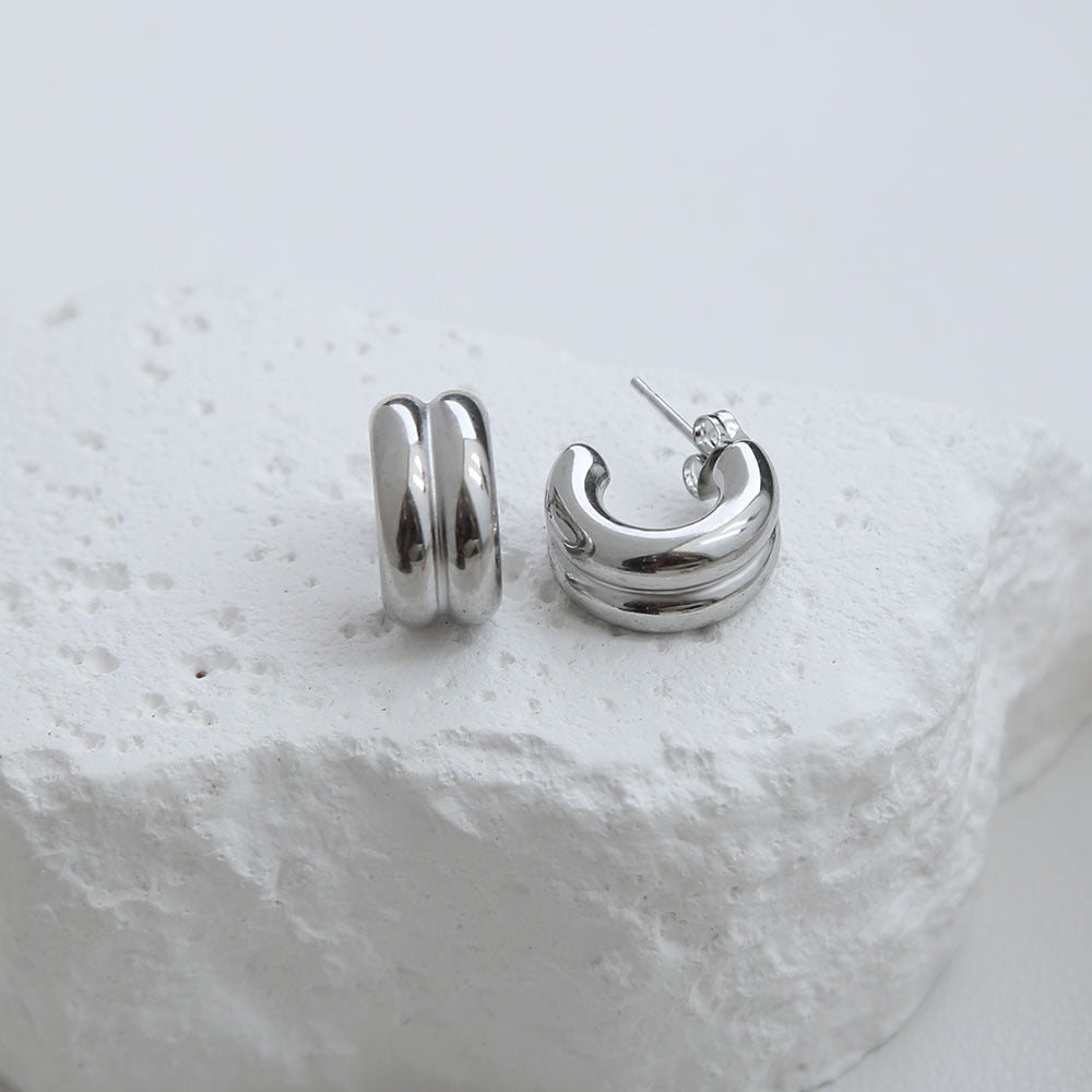 ARETE DOBLE PLATEADO