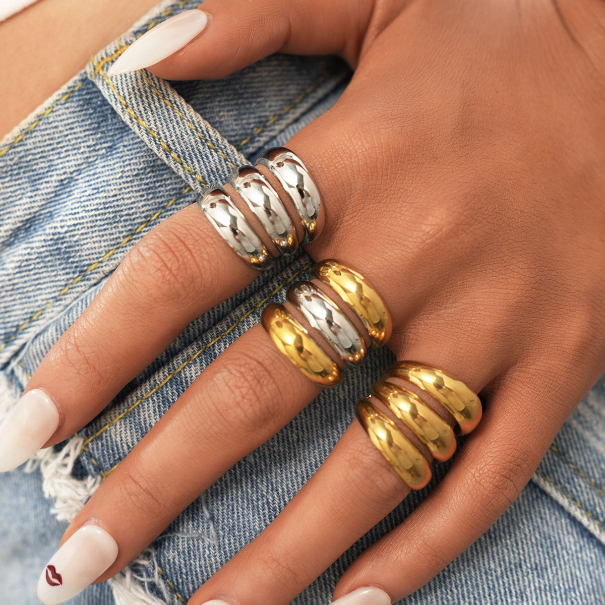 ANILLO LATTE BICOLOR