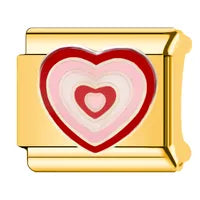 CHARM CORAZON ROSA DORADO