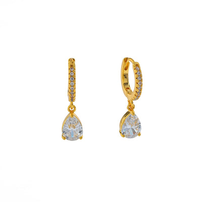 HUGGIE ZIRCONIA DORADO