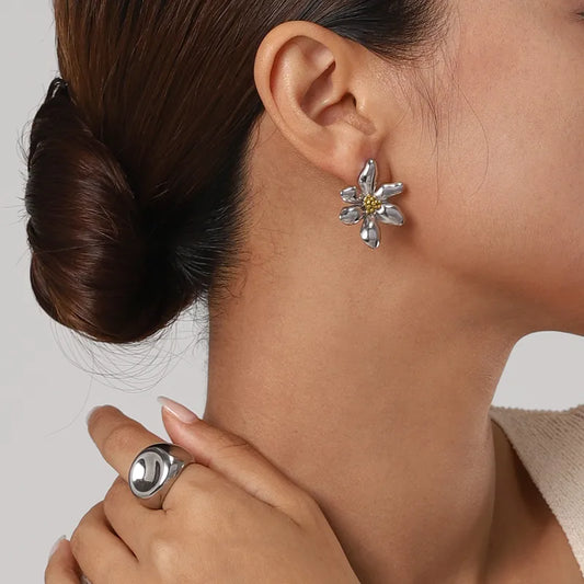 ARETE FLOR ACERO BICOLOR