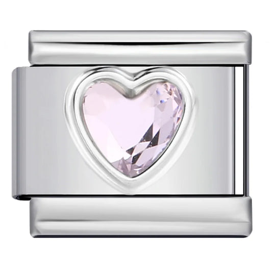 CHARM CORAZON CRISTAL ROSA