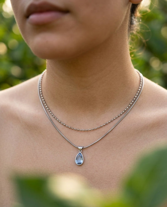 COLLAR GOTITA PLATEADO