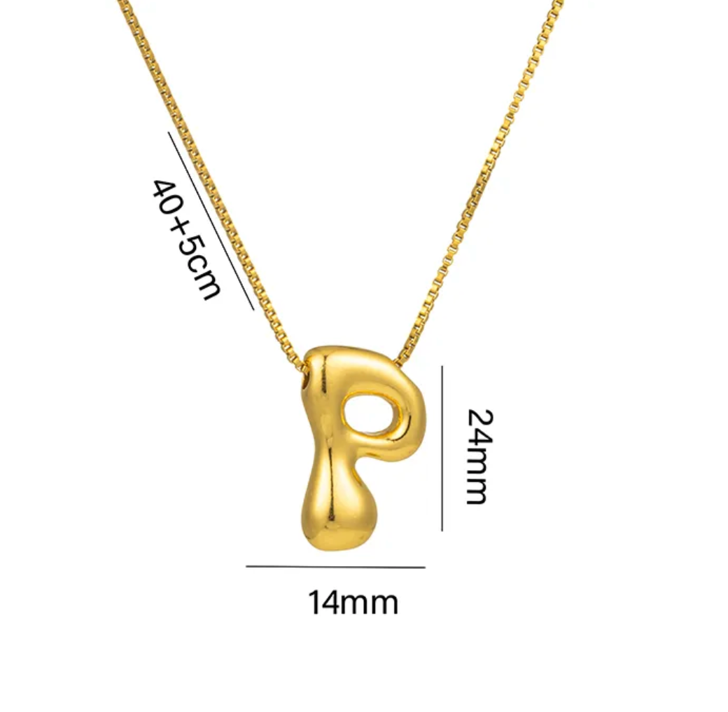 INICIAL LAVA "P" 2.3 CM DORADA