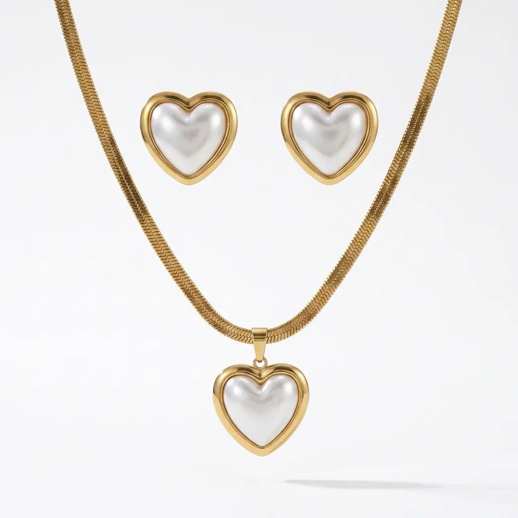 CONJUNTO CORAZON ARETES COLLAR