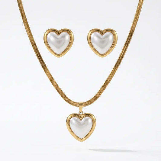 CONJUNTO CORAZON ARETES COLLAR