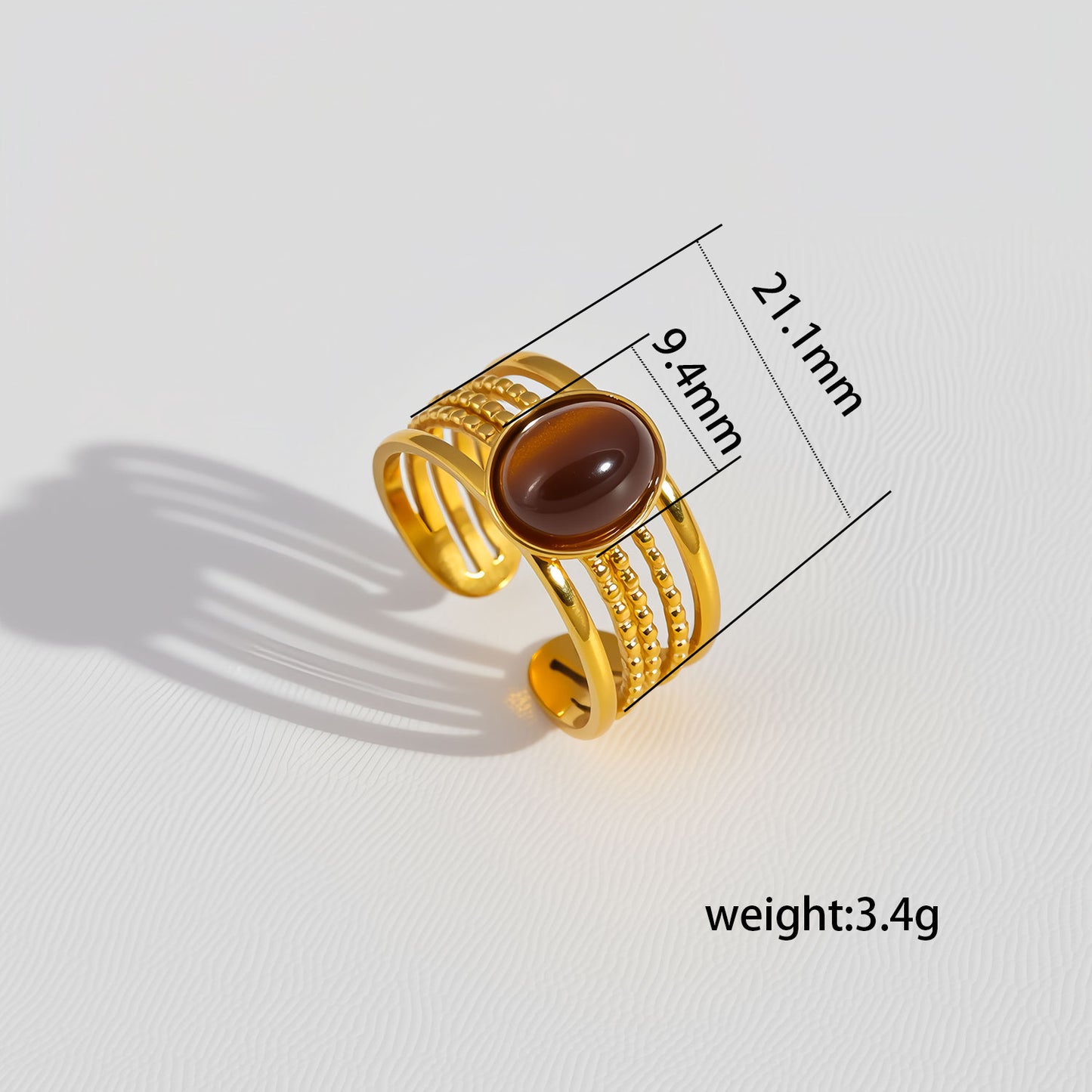 ANILLO PIEDRA CAFE