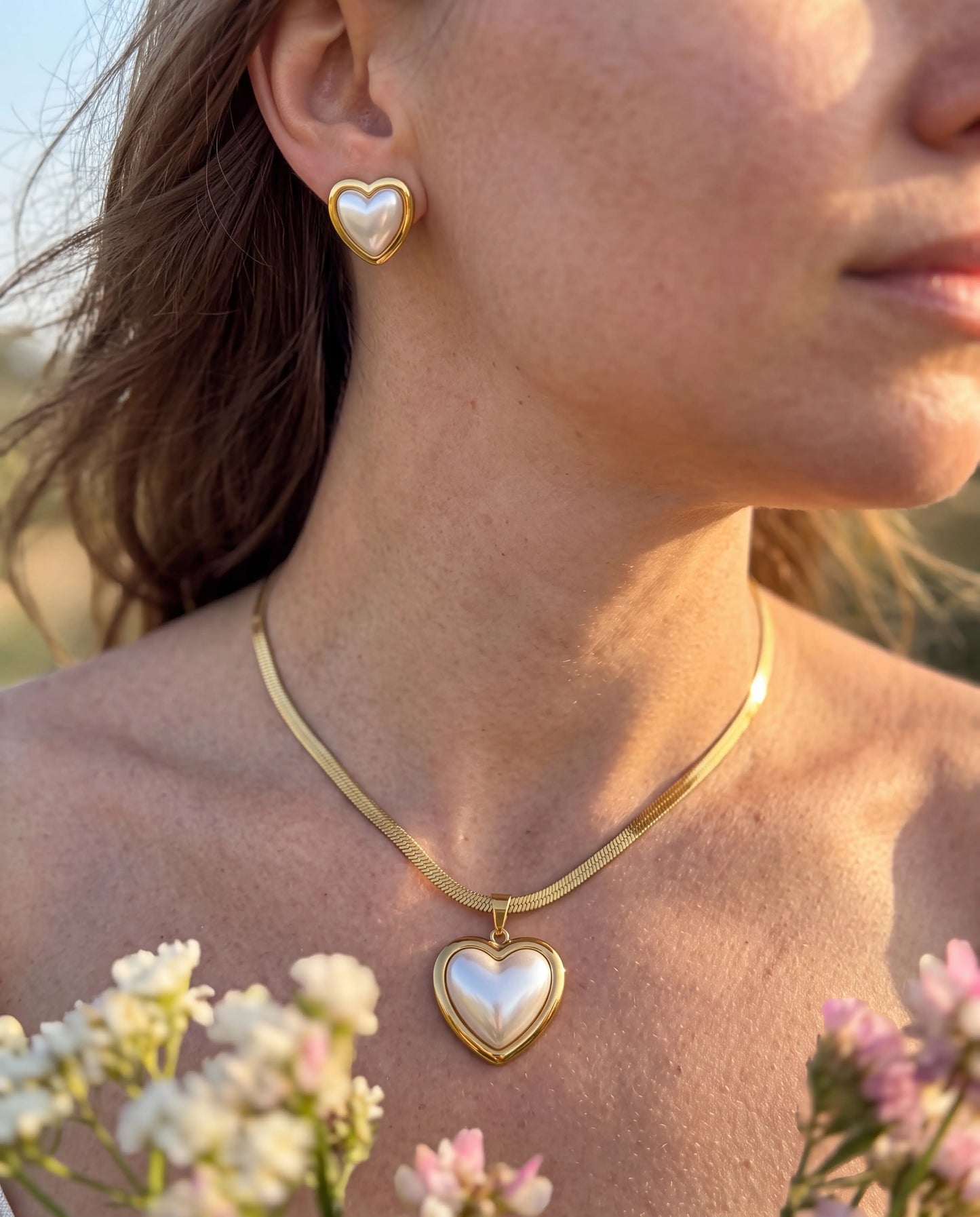 CONJUNTO CORAZON ARETES COLLAR
