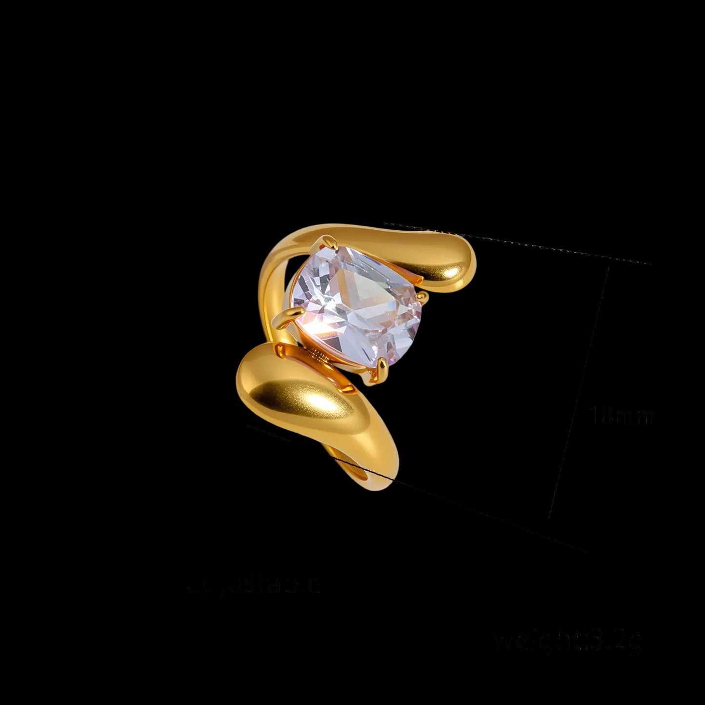 ANILLO ZIRCONIA DORADO