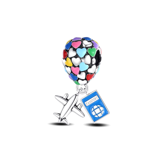 CHARM AVION PASAPORTE AZUL