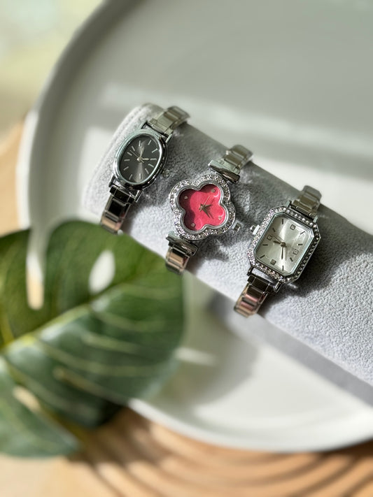 RELOJ ITALIANO TREBOL ROSA