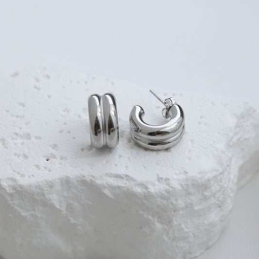 ARETE DOBLE PLATEADO