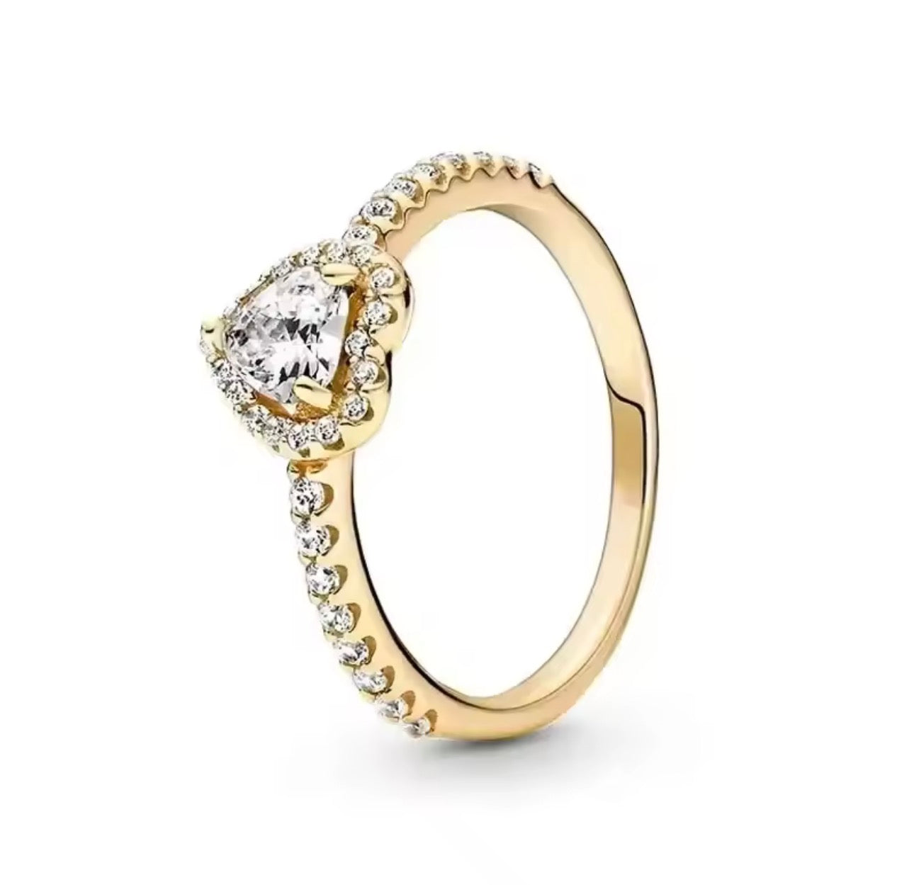 ANILLO CORAZON ELEVADO BLANCO DORADO