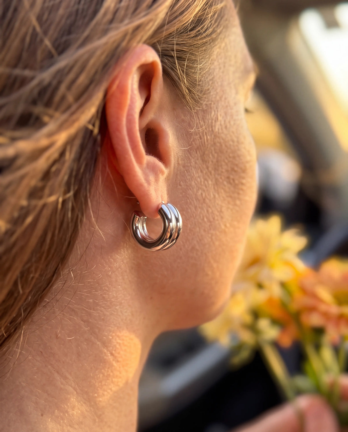 ARETE DOBLE PLATEADO
