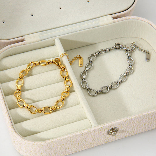 PULSERA ESLABON REDONDO PLATEADA