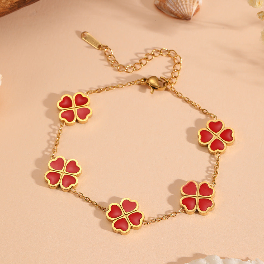 PULSERA TREBOL ACERO