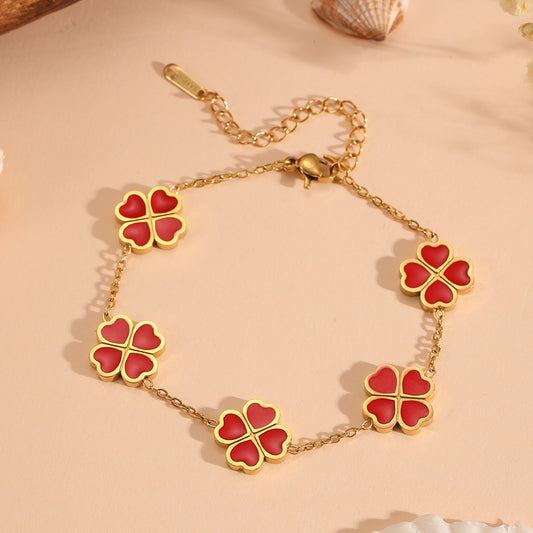 PULSERA TREBOL ACERO