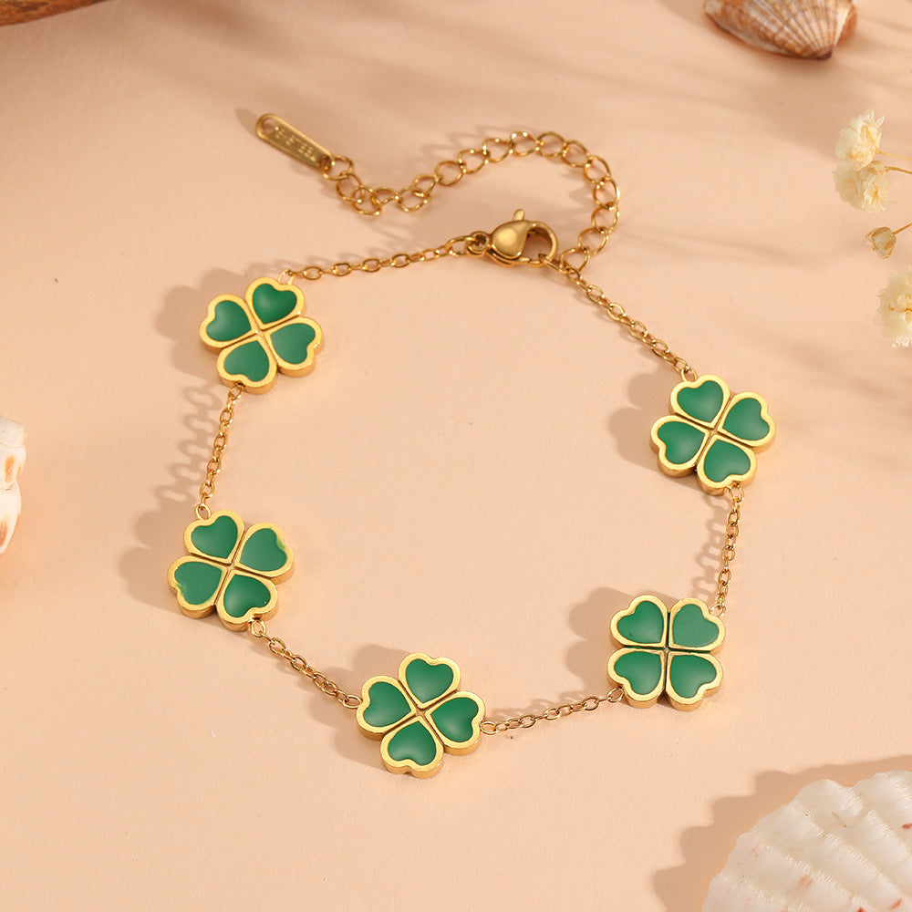 PULSERA TREBOL ACERO