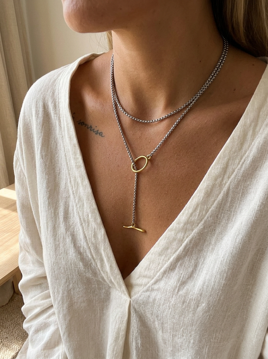 COLLAR BROCHE BICOLOR