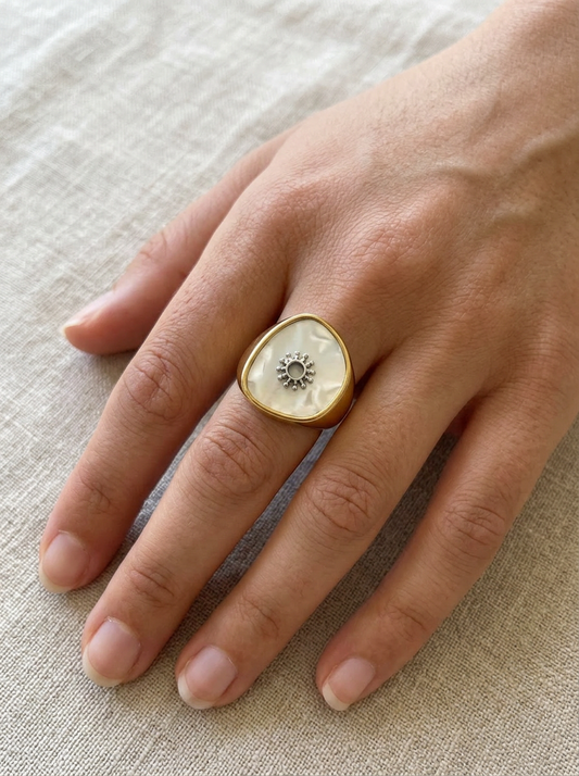 ANILLO SOL MADRE PERLA