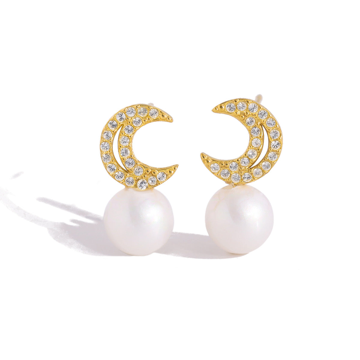 ARETE LUNA CON PERLA