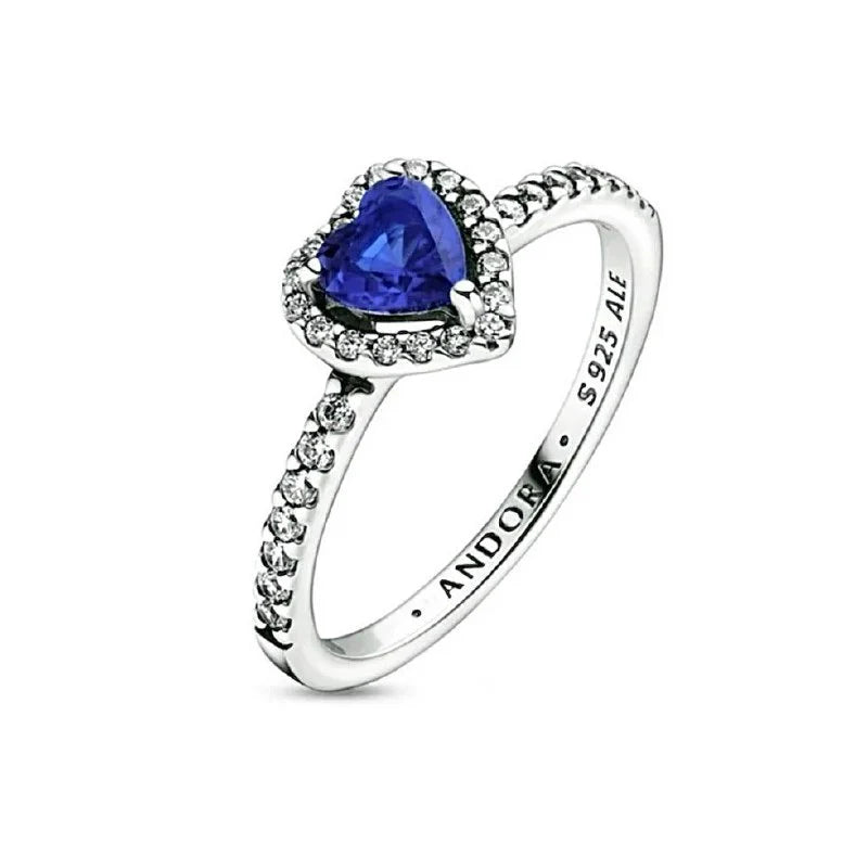 ANILLO CORAZON ELEVADO AZUL