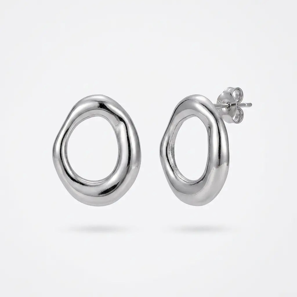 ARETES BURBUJA PLATEADO