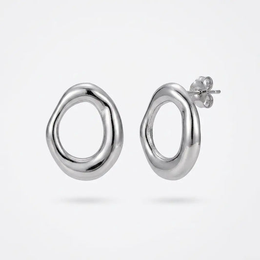 ARETES BURBUJA PLATEADO