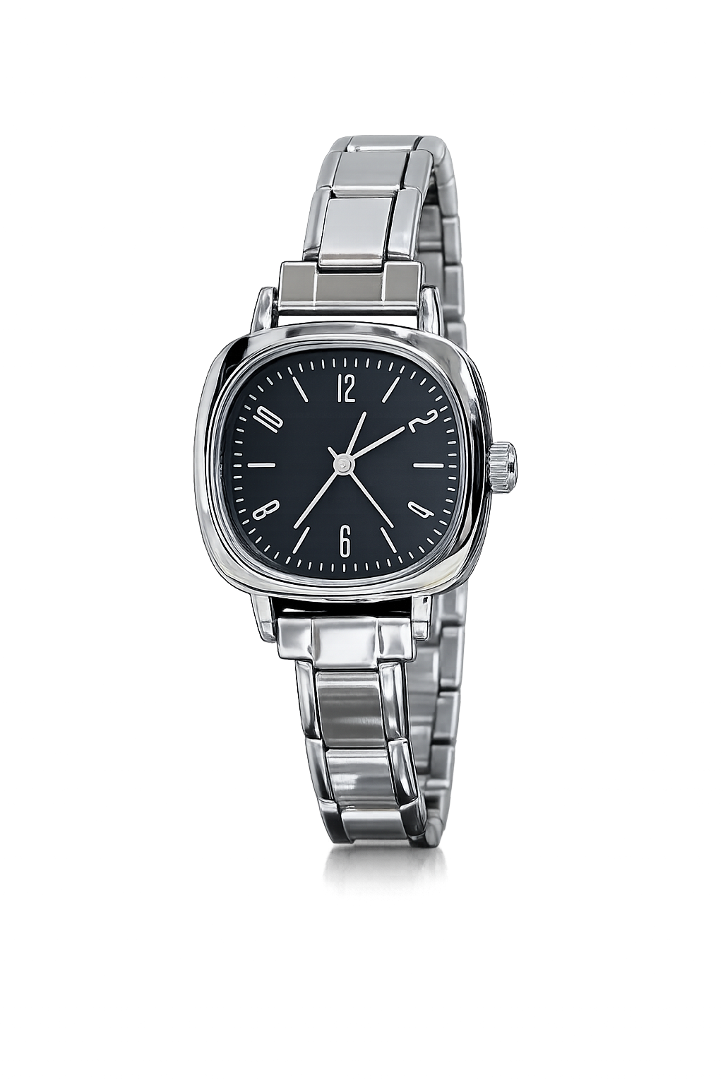Reloj italiano cuadrado plateado
