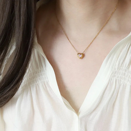 COLLAR CORAZON ZIRCONIA