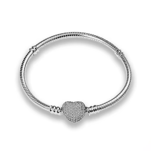 PULSERA CLASICA CORAZON BRILLOS