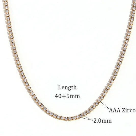 GARGANTILLA ZIRCONIA CUADRO BLANCA