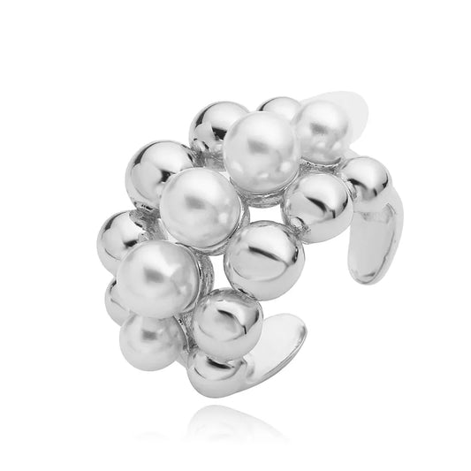 ANILLO 5 PERLAS PLATEADO