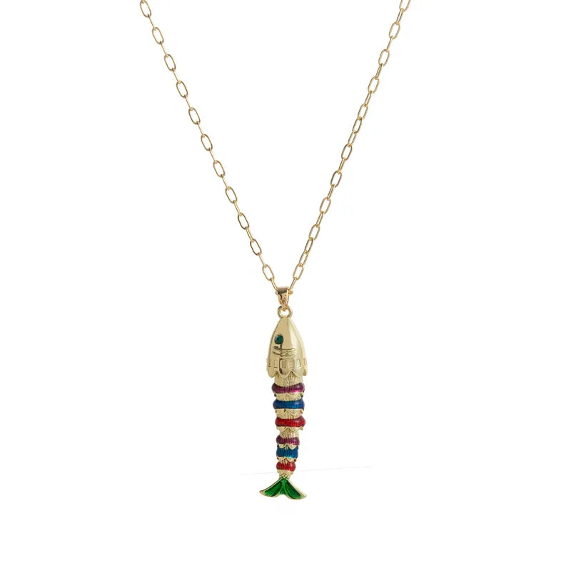 COLLAR FISH COLA VERDE