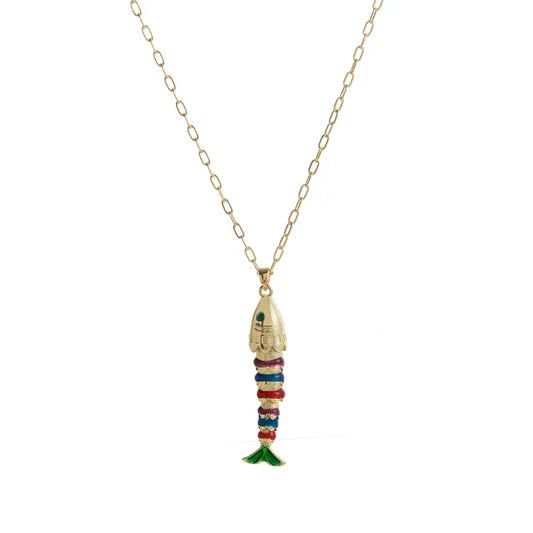 COLLAR FISH COLA VERDE