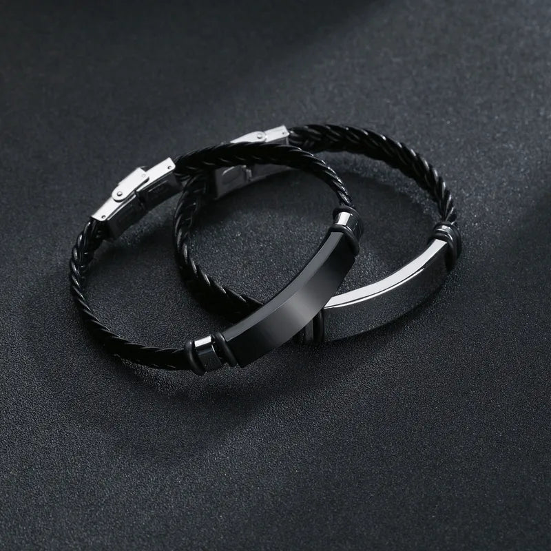 PULSERA DE CUERO NEGRA
