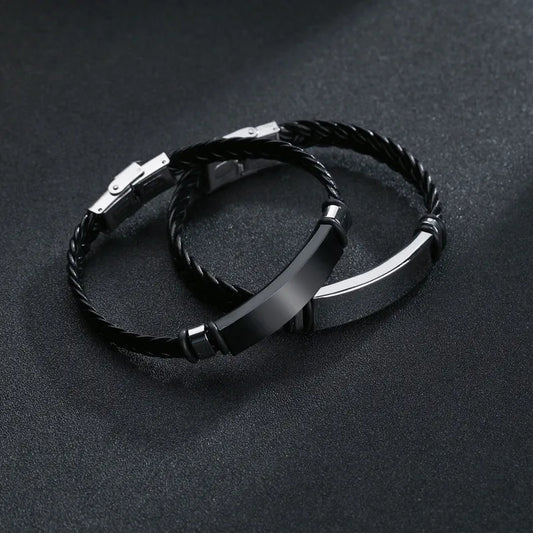 PULSERA DE CUERO NEGRA