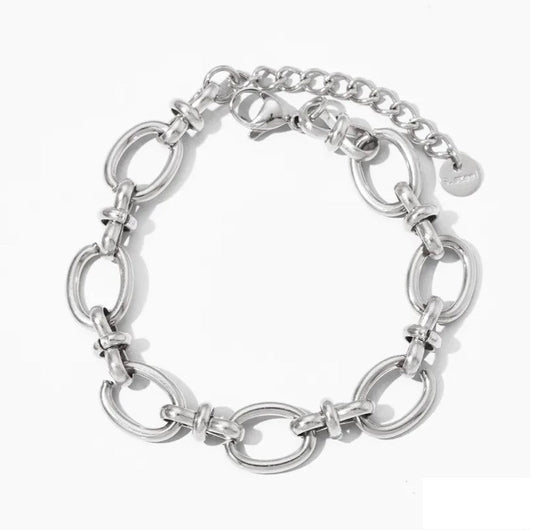 PULSERA ESLABON REDONDO PLATEADA