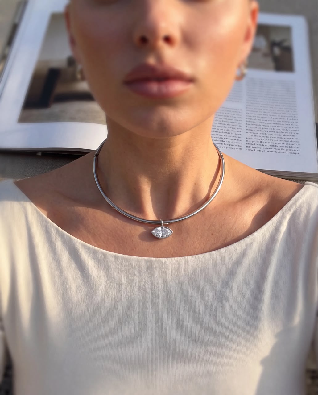 COLLAR NORA PLATEADO