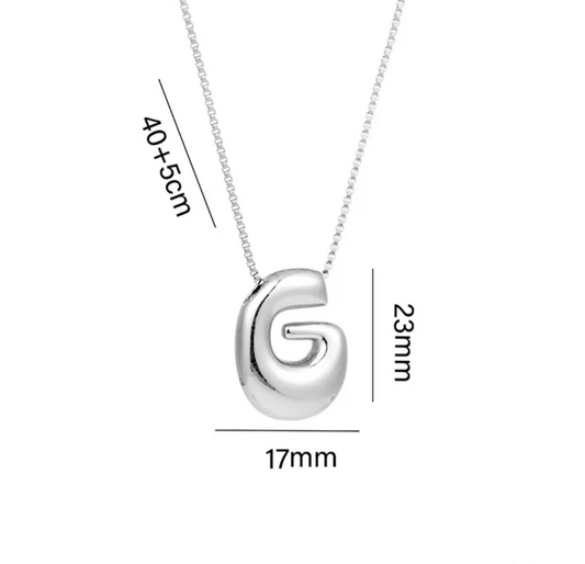 INICIAL LAVA "G" 2.3 CM PLATEADA
