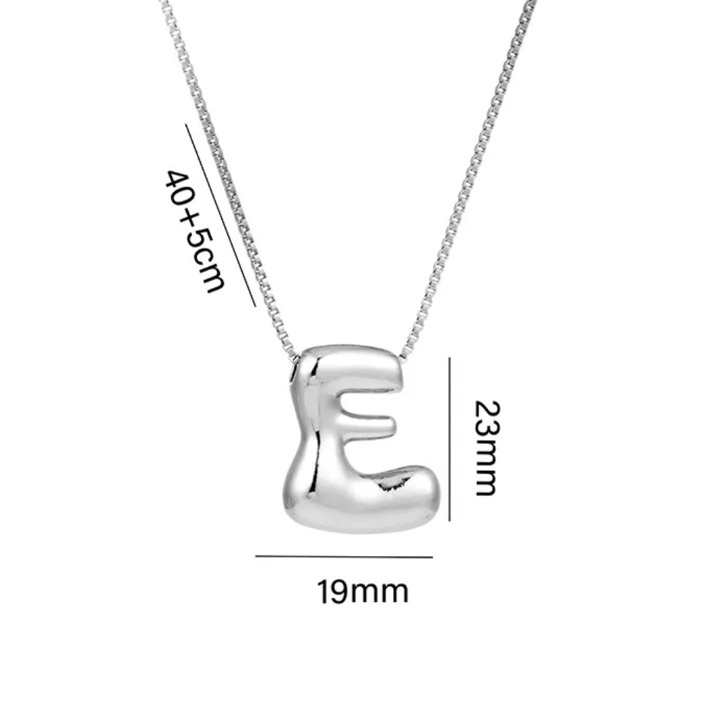 INICIAL LAVA "E" 2.3 CM PLATEADA