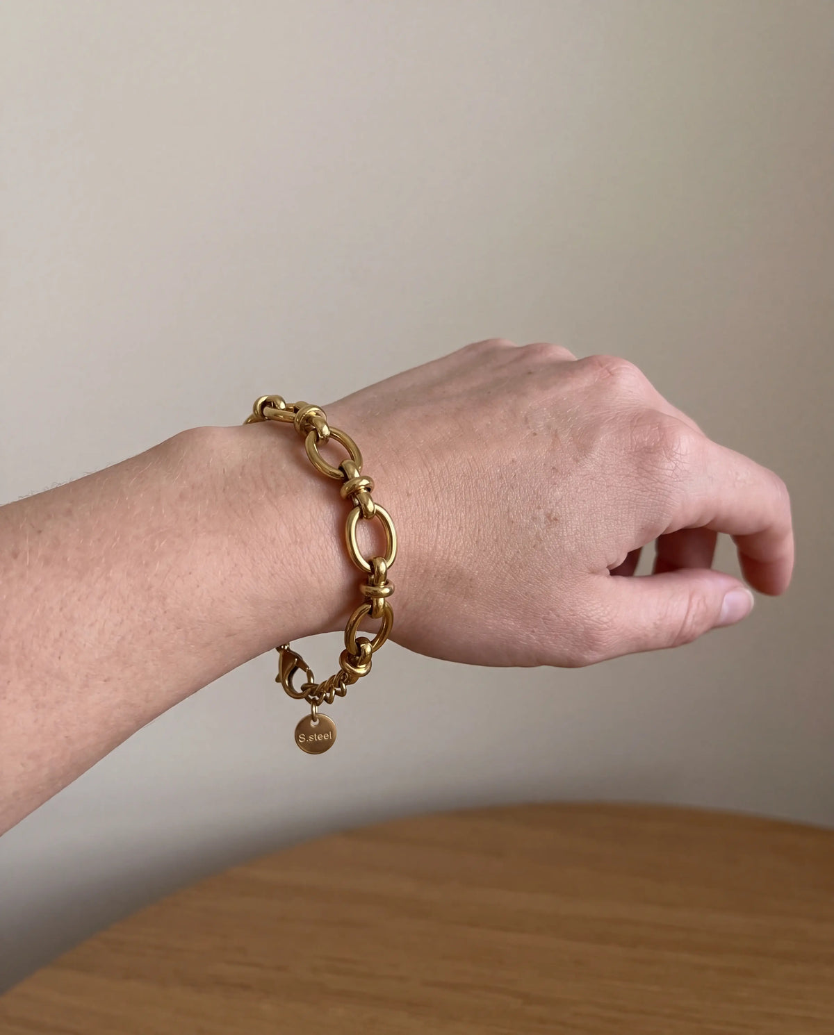 PULSERA ESLABON REDONDO DORADA