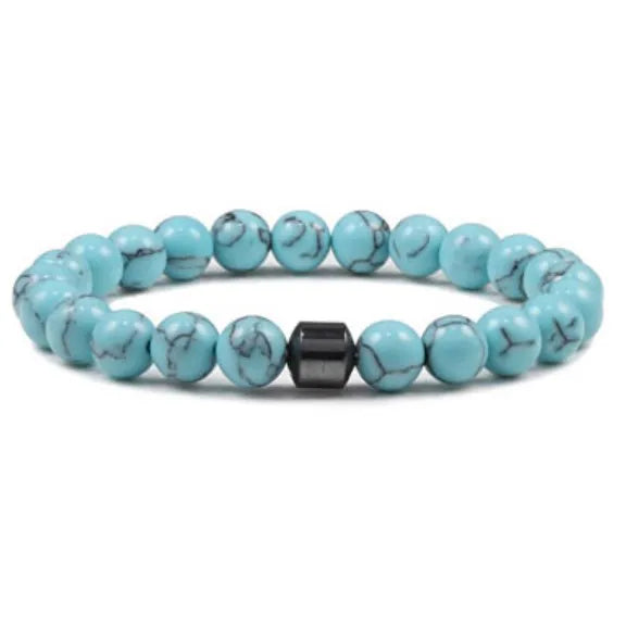 PULSERA CILINDRO METAL AZUL